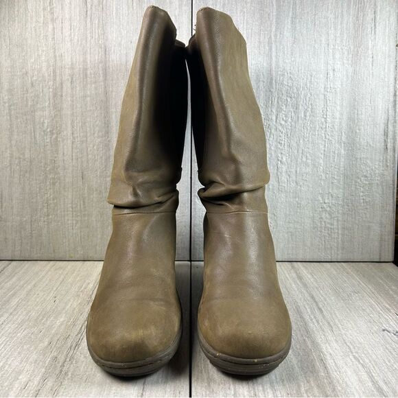 Keen Akita Brown Leather Slouch Wedge Heeled Tall Calf Boot Women’s Size 8.5 - Picture 5 of 10